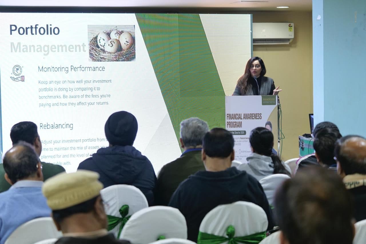 Pritha presenting at a Financial Awareness Program